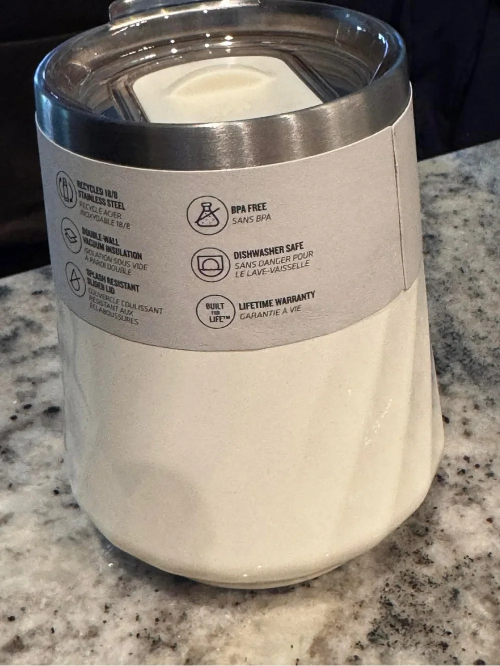 Stanley Cream Wine Tumbler with Splash-Resistant Lid